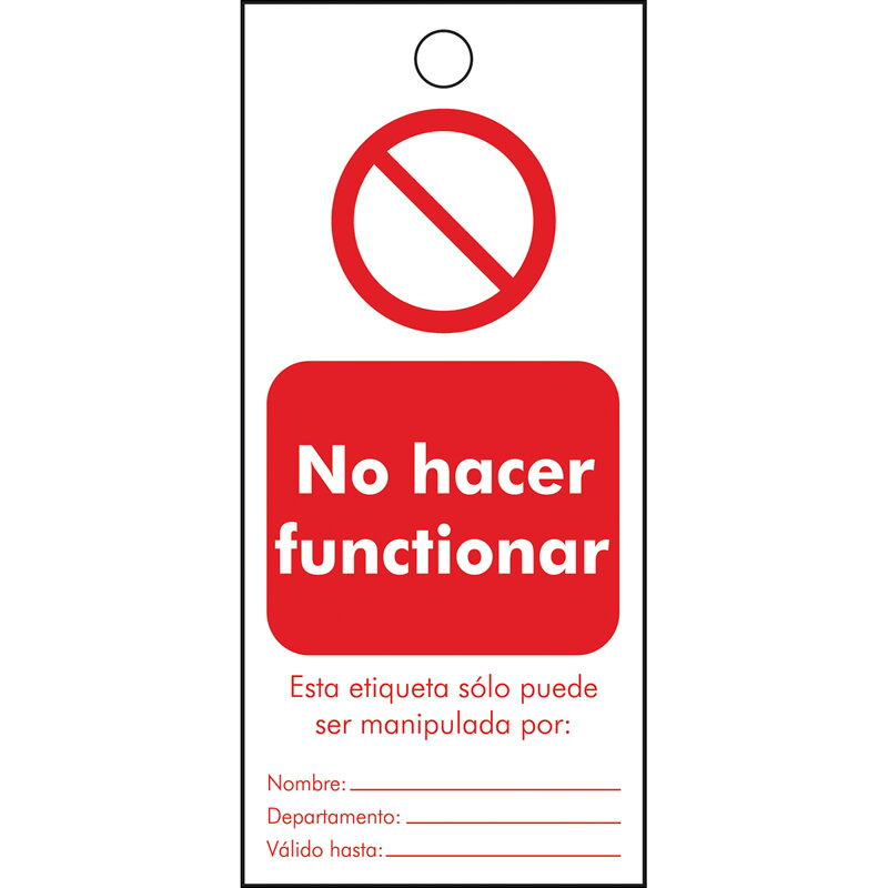 TAG-ESP NO HACER FUNCT.. 8E-75X160MM