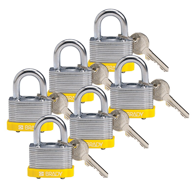 STEEL PADLOCK 20MM SHA KD YELLOW/6