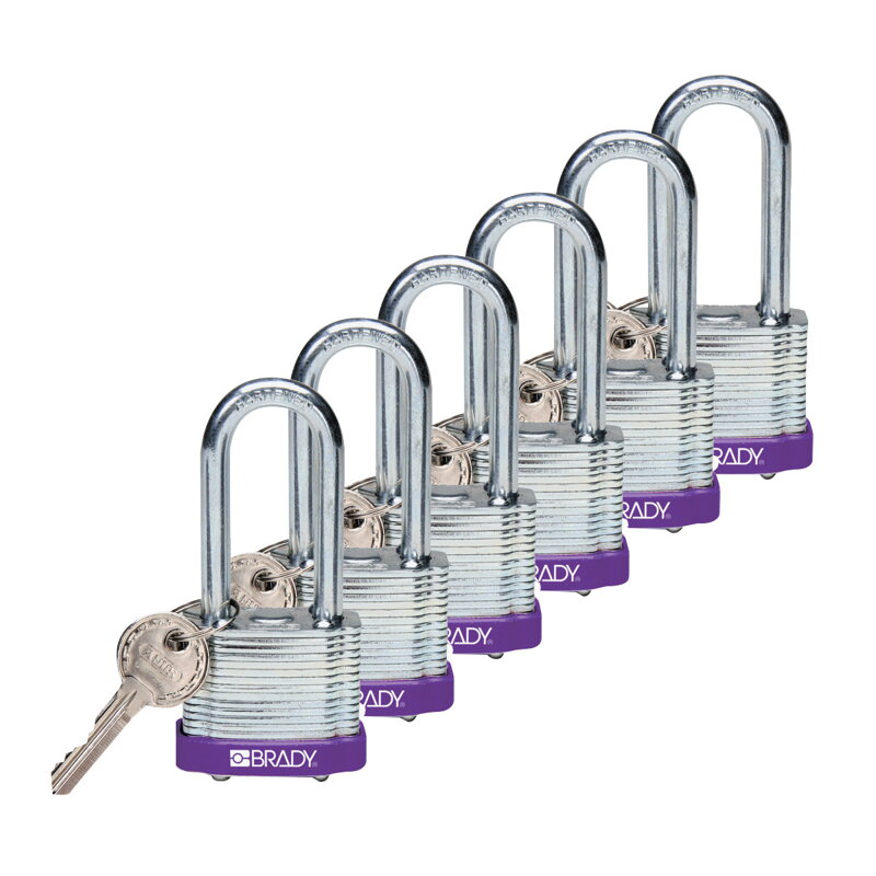 STEEL PADLOCK 51MM SHA KD PURPLE/6
